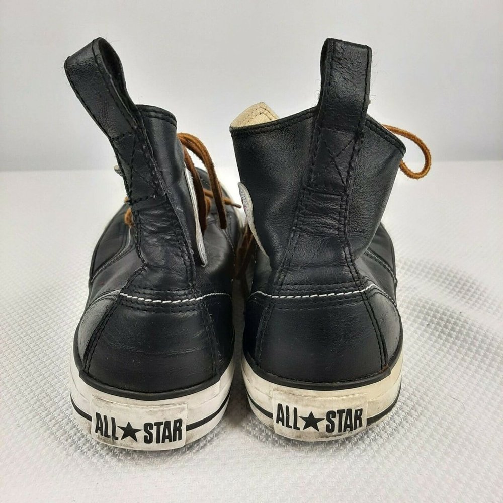 Converse Chuck Taylor Classic Boot High Black Leather Mens Size 10 Moc Toe - Picture 7 of 7